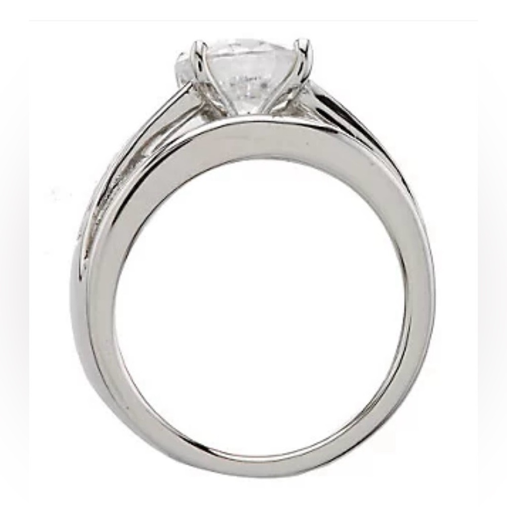 Diamonique 100 - Facet 3.50 cttw Ring, Platinum Clad over Sterling Silver - Picture 15 of 16